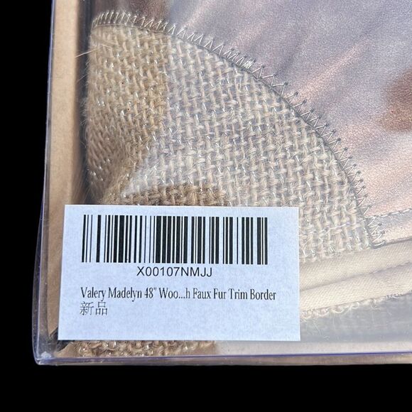 Christmas Tree Skirt Brown Valery Madelyn Faux Fur Burlap Bronze Snowflake 48” - Picture 10 of 10